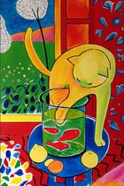 Allernieuwste Canvas Schilderij Henri Matisse de Kat met Rode Vis - Kunst - Poster - 50 x 70 cm - Kleur