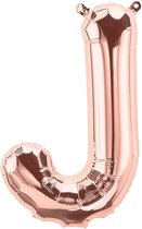 Ballon letter J 16 inch, 40 cm zilver, goud of rosé-goud kleurig