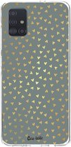 Casetastic Samsung Galaxy A51 (2020) Hoesje - Softcover Hoesje met Design - Golden Hearts Green Print