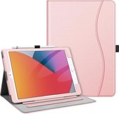 Dasaja -  iPad 10.2 inch (2019 / 2020 / 2021) stevige hoes - met opbergruimte – 3 standen - met pencil houder – Licht Roze