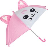 Fop en Bij kinderparaplu - Paraplu - Gemaakt voor kinderen - Poes - Roze