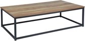 Evella Living - Salontafel - Salontafel industrieel - Vierkant - Hout - Zwart/bruin - Metaal - 110x60x34