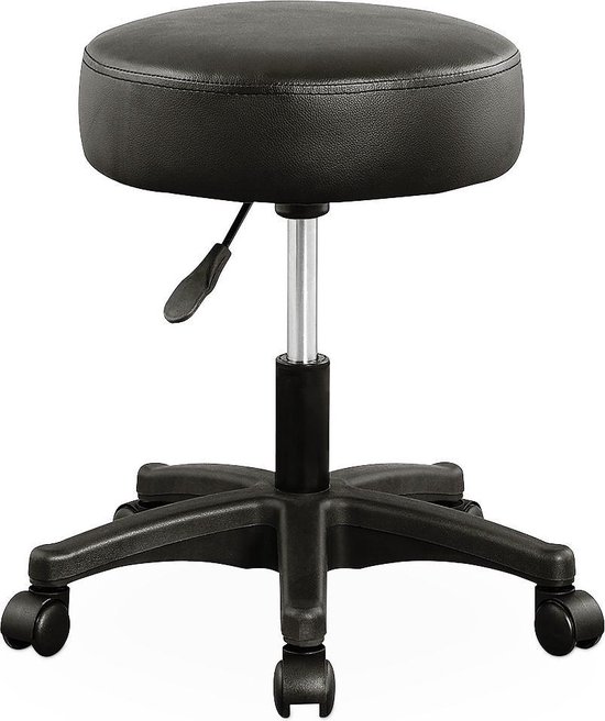 Monzana chaise de bureau tabouret de bureau - chaise pivotante - avec assise rembourrée - noir