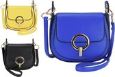 Nicole Brown dames tasje , ecoleder , blauw ,16 x 17 cm.