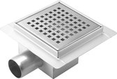 WOON-DISCOUNTER.NL - Douchegoot Engan vierkant 12x12cm RVS rooster en flens - RVS - 991139