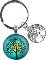 Sleutelhanger Tree of Life – Levensboom - Glas – Green Sea