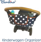 Bambino- Wandelwagen Organizer - Grijs - Buggy Bag - Kinderwagen Tas - Bekerhouder - Telefoon Houder - Luiers - Kinderen - Baby Accessoires