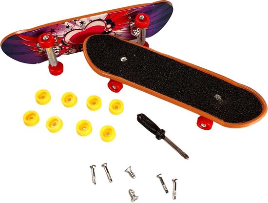 Thumbnail van een extra afbeelding van het spel Vinger skateboard Finger skateboard 4 sets van 2 stuks