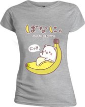 Bananya - Cat Nya!! Vrouwen T-Shirt - Grijs - L