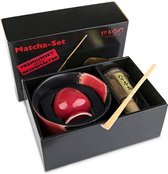 Matcha thee set inclusief handgemaakte matcha kom, Bamboe matcha klopper, chasen houder en bamboe maatschep - Complete Matcha Set