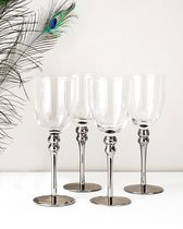 CASTELLO wijnglazen - Glas - Zilver (set van 4 st.)