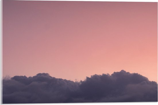 Acrylglas - Paarse Wolken in Roze Lucht - 60x40cm Foto op Acrylglas (Wanddecoratie op Acrylglas)