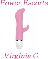 Vibrators Voor Vrouwen – Clitoris En G-spot Stimulator – Duo-Vibrator – Geribbelde Eikel Voor Extra Stimulatie – 10 standen – 17cm – Roze - Power Escorts - Virginia G - Mooiste Vib