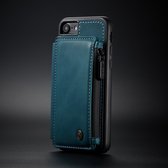 Leren hardcase met portemonnee iPhone 7/8/SE 2020 - donkerblauw