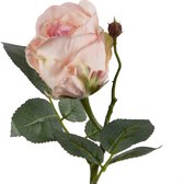 Fabulous Flowers - 2,0 sts zijden roos Ebby roze 33 cm Ø 7 cm - Roze kunstroos