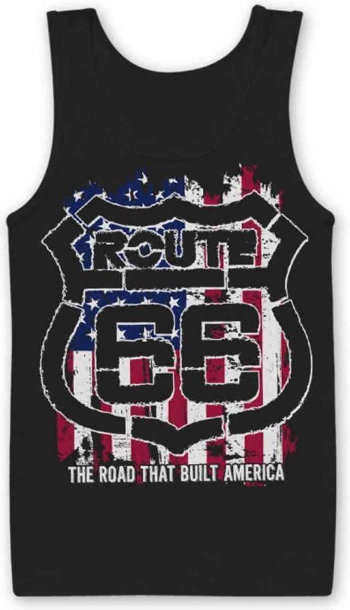 Route 66 Tanktop -2XL- America Zwart