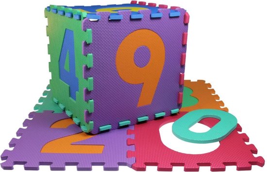 JollyToddler - Letter Foam Puzzel Set (L) - 10 Foam Tegels - Puzzelmat  Cijfers -... | bol.com