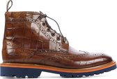 Melvin & Hamilton Mannen Leren Crocoprint Boots / Herenschoenen   Matthew 7 - Bruin - Maat 42