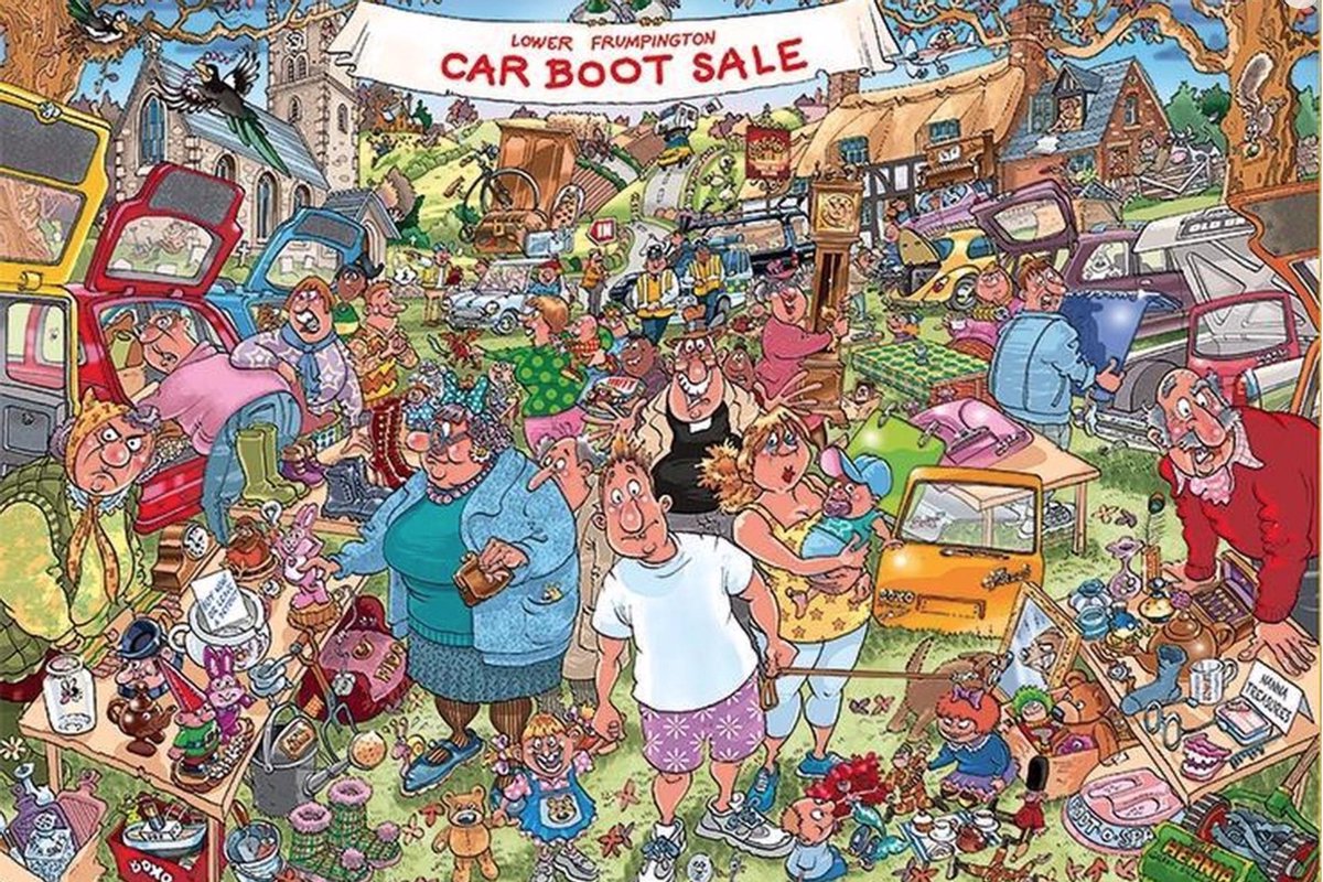 Wasgij Original 35 Vlooienmarkt Vondsten! puzzel - 1000 stukjes — afbeelding 3