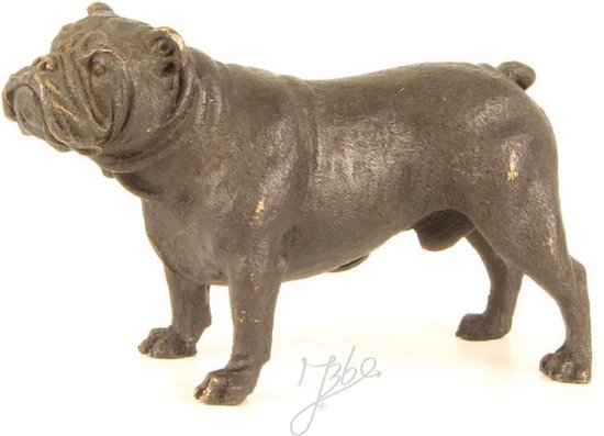 Bronzen Bulldog - Bronzen beeldje - Hond - 8 cm hoog