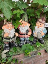 Ensemble de 3 statues de gnome de 40 cm de haut de SID
