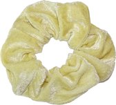 Scrunchie Velvet Yellow Green - haarwokkel - Haarelastiek - Haaraccessoire (1 stuk)