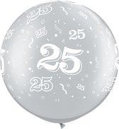 Folat Ballonnen 25 Jaar 90 Cm Latex Zilver/wit 2 Stuks