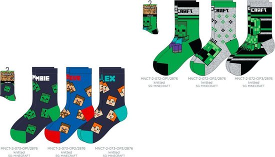Chaussettes Minecraft Multipack Boys 23-26