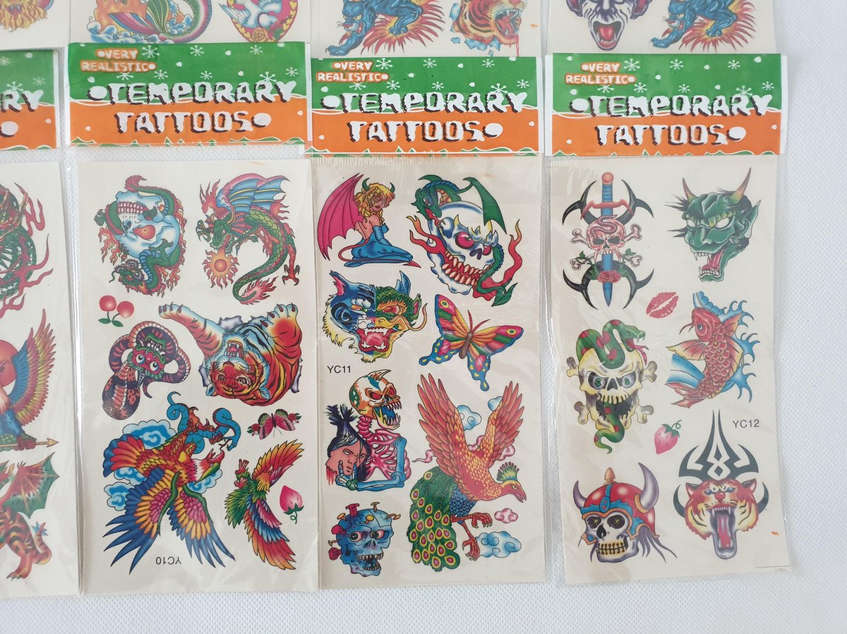 Tatouage temporaire Tatouage temporaire 12 feuilles Garçons Filles tatouages...