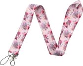 Keycords - stevig keycord pink palms - lanyard - sleutelhanger - sleutelkoord