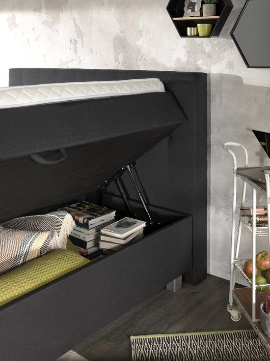 Dreamhouse® Shurgard Boxspring met Opbergruimte – Bed - 180 x 200 cm - Antraciet