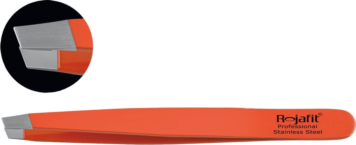 Rojafit Professionele Pincet schuin 9,5 cm-Exuberance Orange