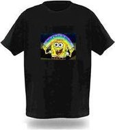 LED - T-shirt - Equalizer - Zwart - Spongebob - M