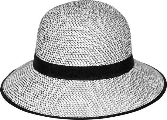 Chapeau de plage Protection UV UPF50 + Chapeau de soleil Anna Bucket Ladies - Taille: 58cm - Couleur: Zwart/ Wit