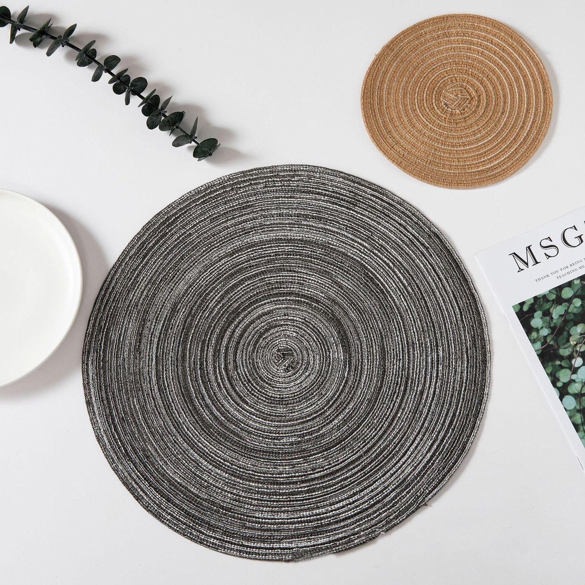 Placemat Kunststof Tafelkleed Onderlegger Decoratieve Placemats Ø38