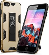 Apple iPhone 6, 6s, 7, 8 & SE 2020 Case Goud - Étui magnétique avec béquille et armure