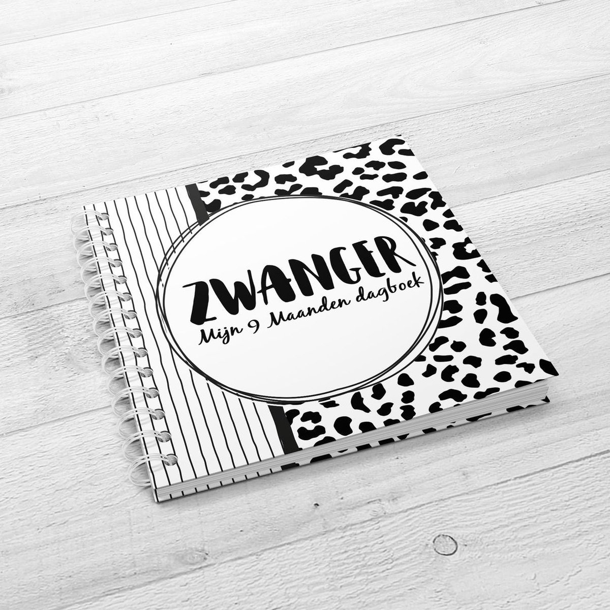 Invulboek SilliBeads - Mijn 9 maanden dagboek - Hardcover Wire-o (REEKS ZWART/WIT)