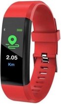 Smart Sport Horloge - Watch - Hardloop Armband - Stappenteller - Hartslagmeter - Bloeddrukmeter - Activity Tracker - Bluetooth - Waterdicht - Gezond - Fitness - 2020 model - USB - ROOD