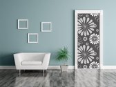 Sticky Decoration - Luxe Deursticker Grijze en witte bloemen - op maat voor jouw deur