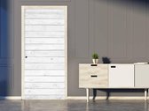 Sticky Decoration - Luxe Deursticker Whitewash planken horizontaal - op maat voor jouw deur