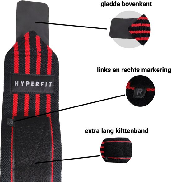 HYPERFIT Fitness Bundel- Wrist Wraps - Knee wraps - Lifting Straps - HYPERFIT
