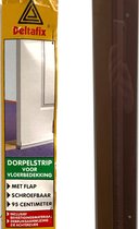 Deltafix deur strip tocht dorpelstrip bruin met flap 95 cm schroefbaar voor vloerbedekking