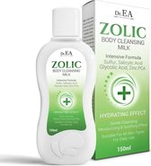 Dr EA Laboratories | Zolic | Body Cleansing Milk | Reinigingsmelk | Anti Acne | Zwavel | Salicylzuur | Glycolzuur |  Zink | Hydraterend en Rustgevend | Alle Huidtypes | Dermatologisch Getest | Pomp | 150 ML