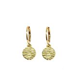 zebraprint coin earrings - goud