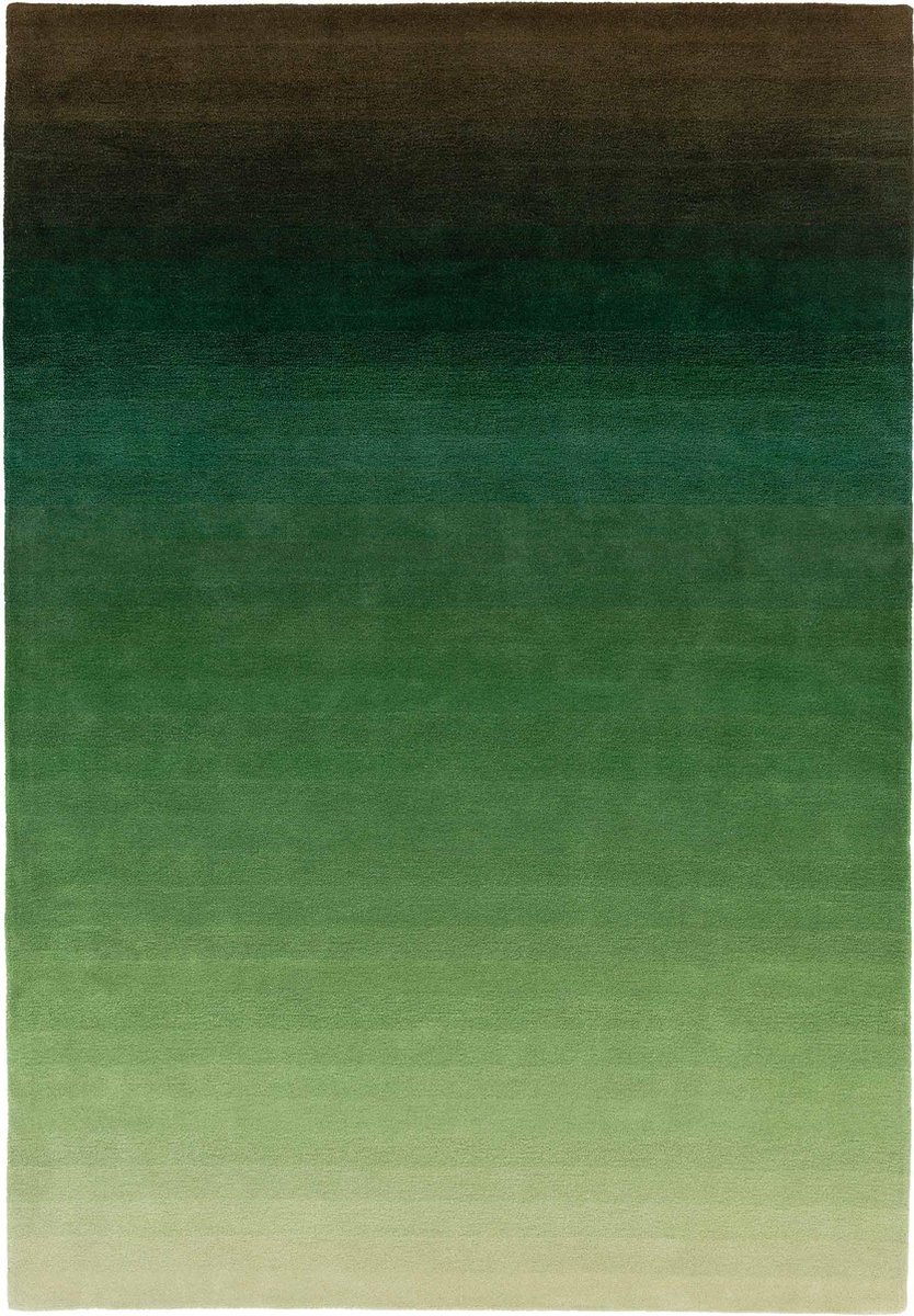 easy living Ombre-Runner-Green Vloerkleed - Rechthoek - Laagpolig Tapijt - Modern - Grijs, Groen
