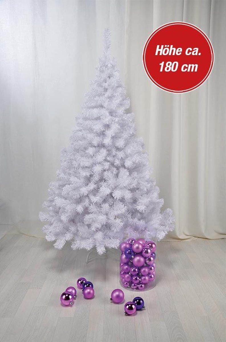 Kerstboom WIT - 180 cm hoog - met metaalstandaard