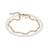QOOQI Dames Armband 925 sterling zilver Zilver One Size Geelgoud 32013632