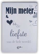BLOKNOTE MET DE TEKST : MIJN METER IS DE LIEFSTE VAN DE HELE WERELD