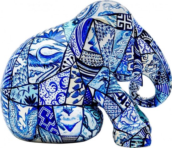 Porcelain Patchwork 15 cm Elephant parade Handgemaakt Olifantenstandbeeld