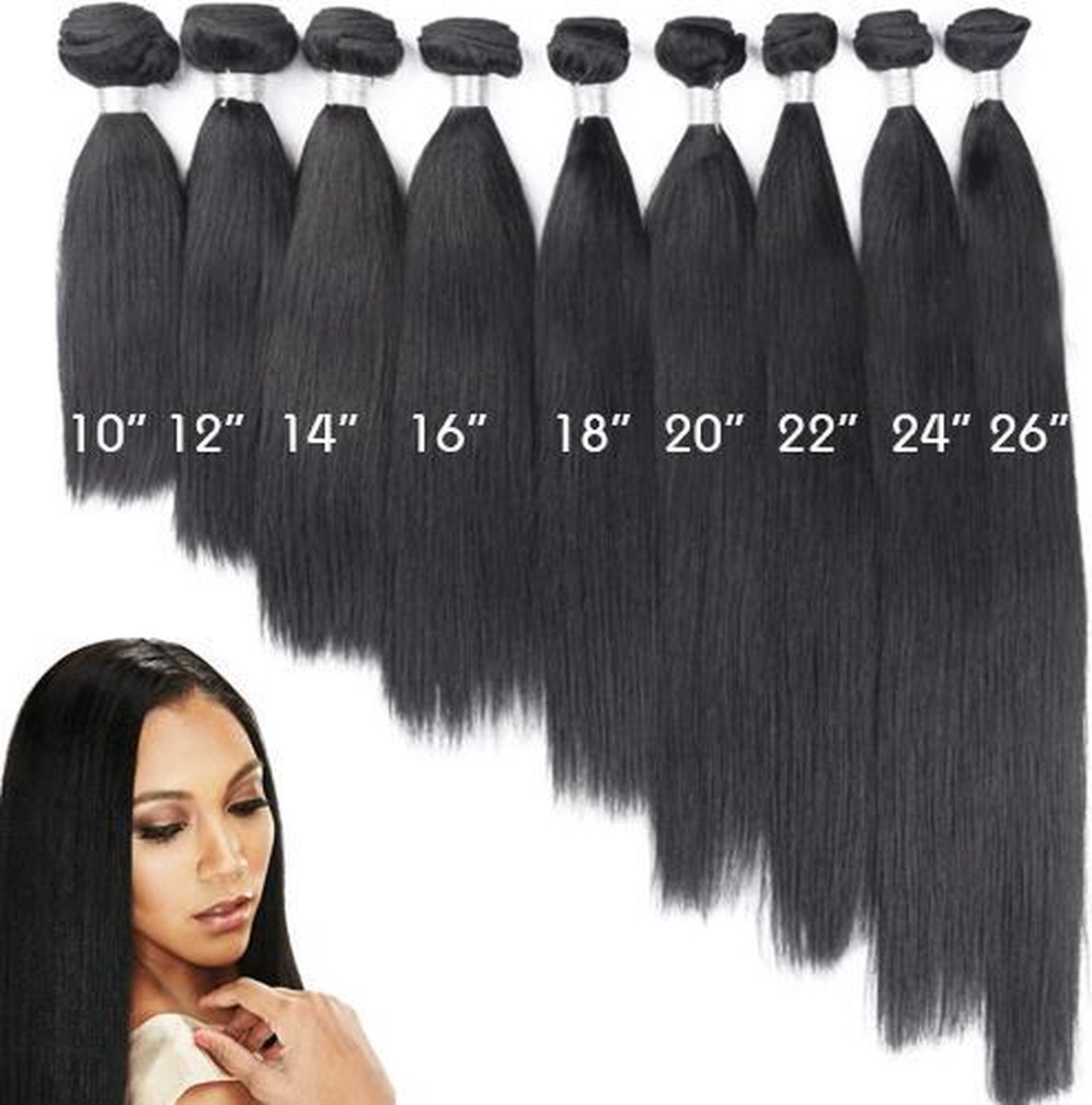 Weave hair Brazilian hair -24 inch -human hair bundel – Steil haar weave – weave haar | bol.com